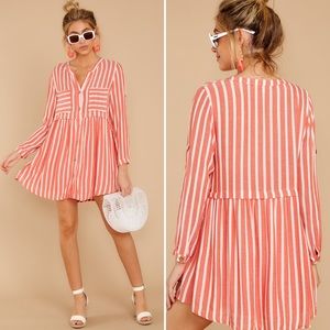 NWOT Coral Stripe Dress